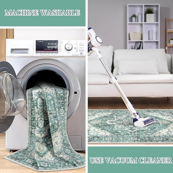 Persian Vintage Floor Mat, Boho Tribal Area Rug Stain Resistant SIZE 2x3 - Picture 7 of 10